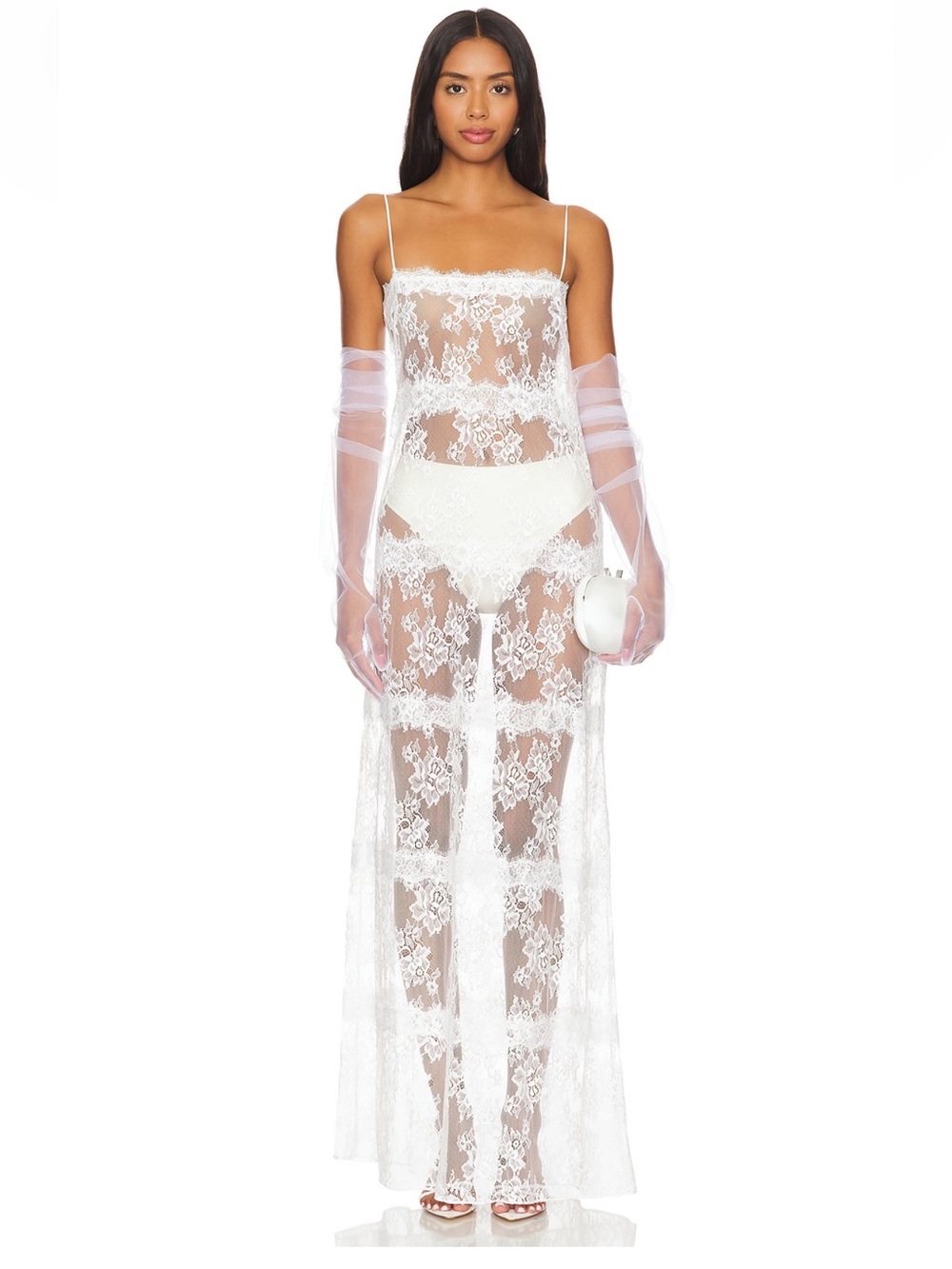 Millie Sheer Maxi Dress White